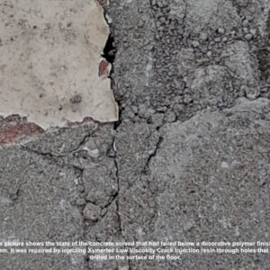 Fractured floor before repair
